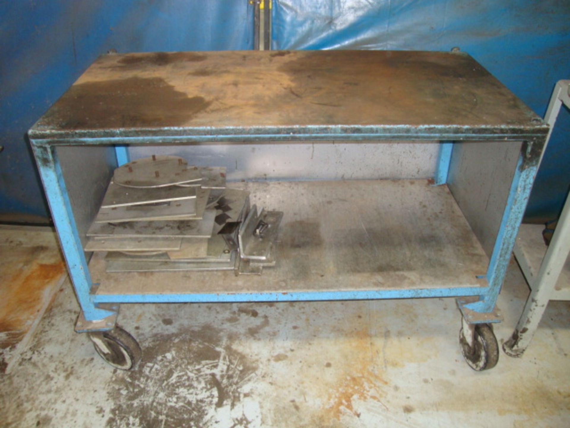 HD Workbench on Casters with Assorted Aluminum Pcs., approx. 48" x 24" x 32" tall