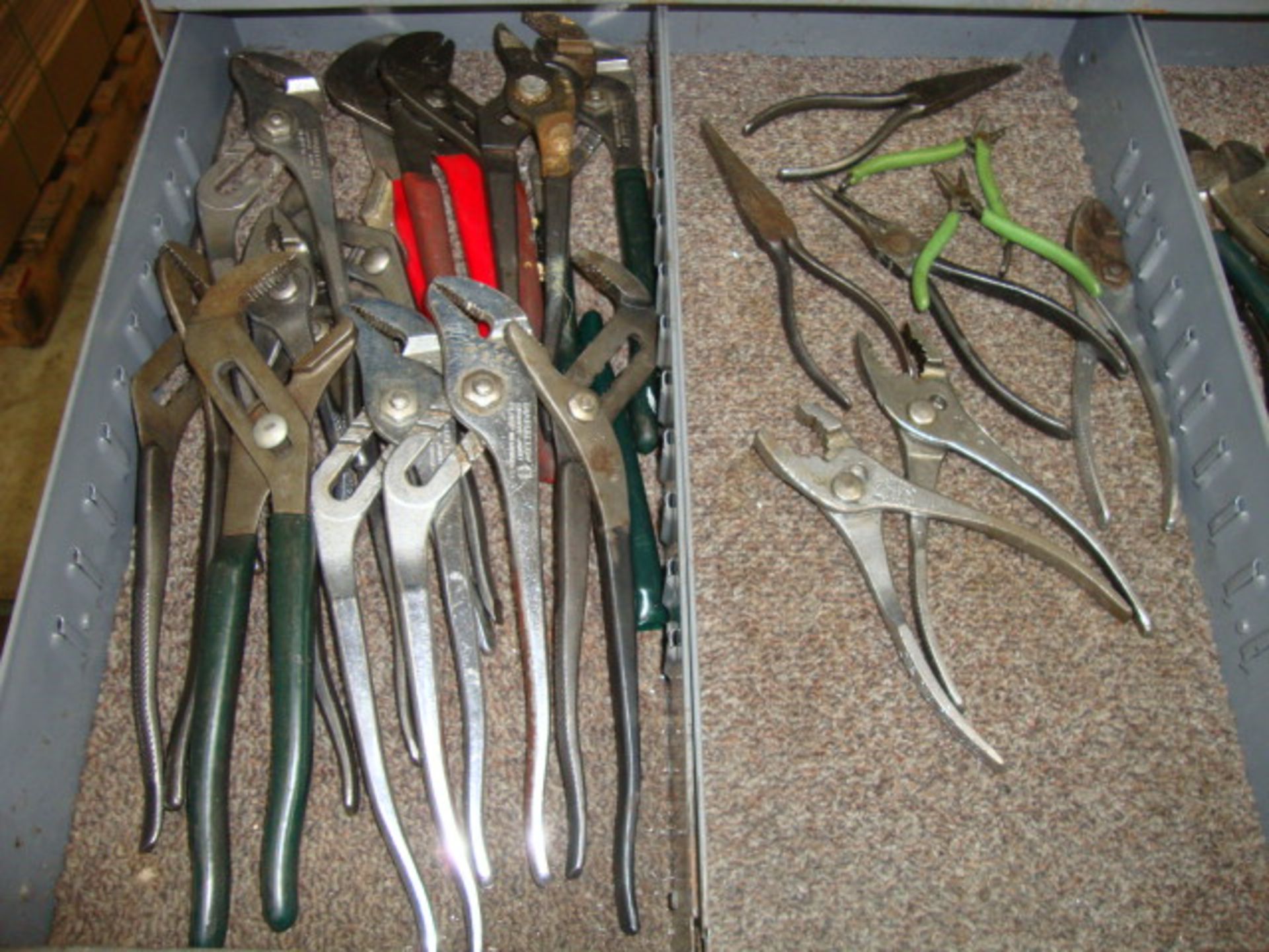 Large Lot of Adjustable Pliers, Wire Cutters, Snap Ring Pliers, etc. NOTE-Tools Only- No Drawers - Image 2 of 3