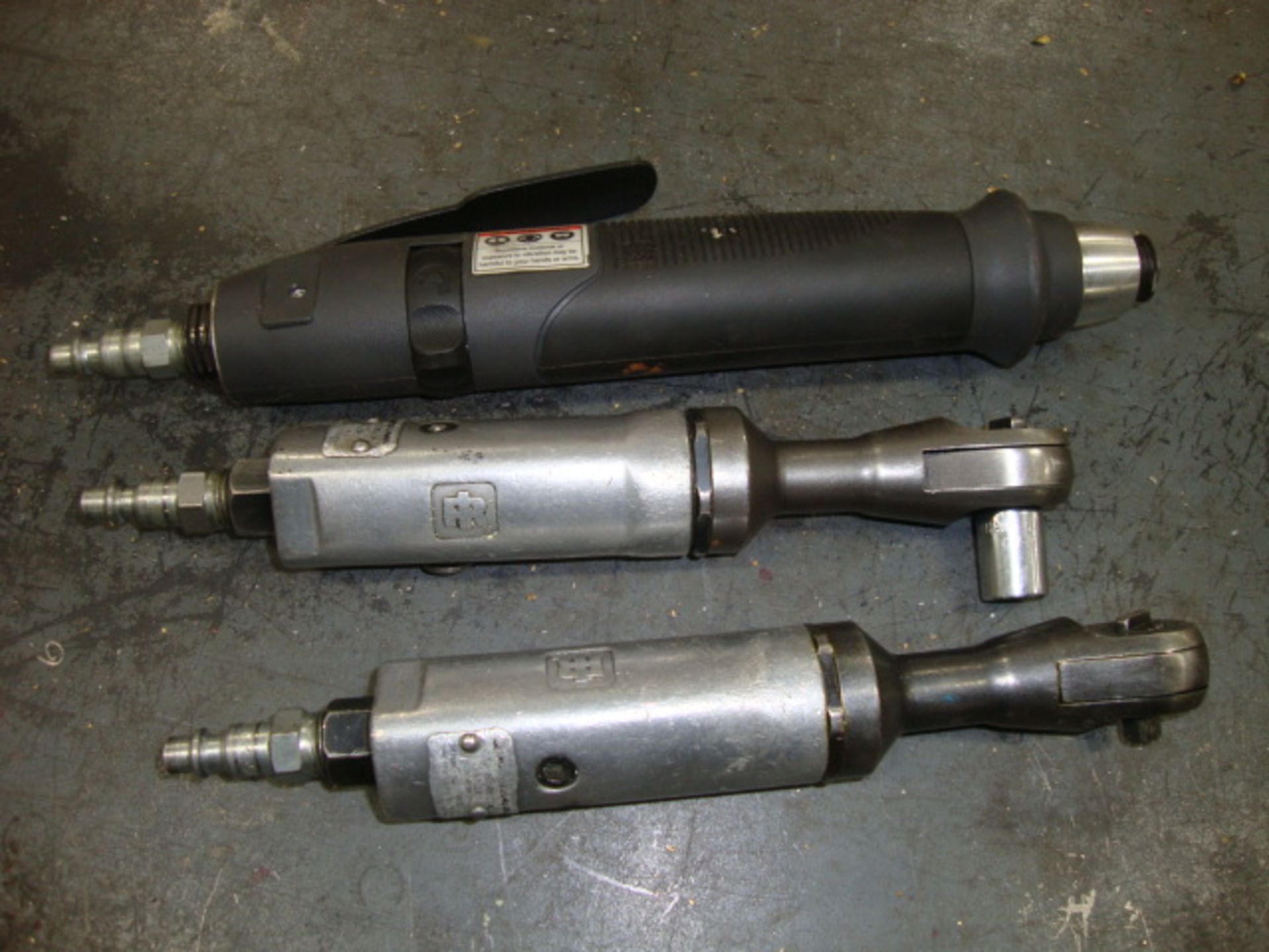 Lot of 3 Ingersoll Rand Pneumatic Tools, 2 - 1/4" Air Ratchets and 1 - 1/4" Pneumatic Reversible