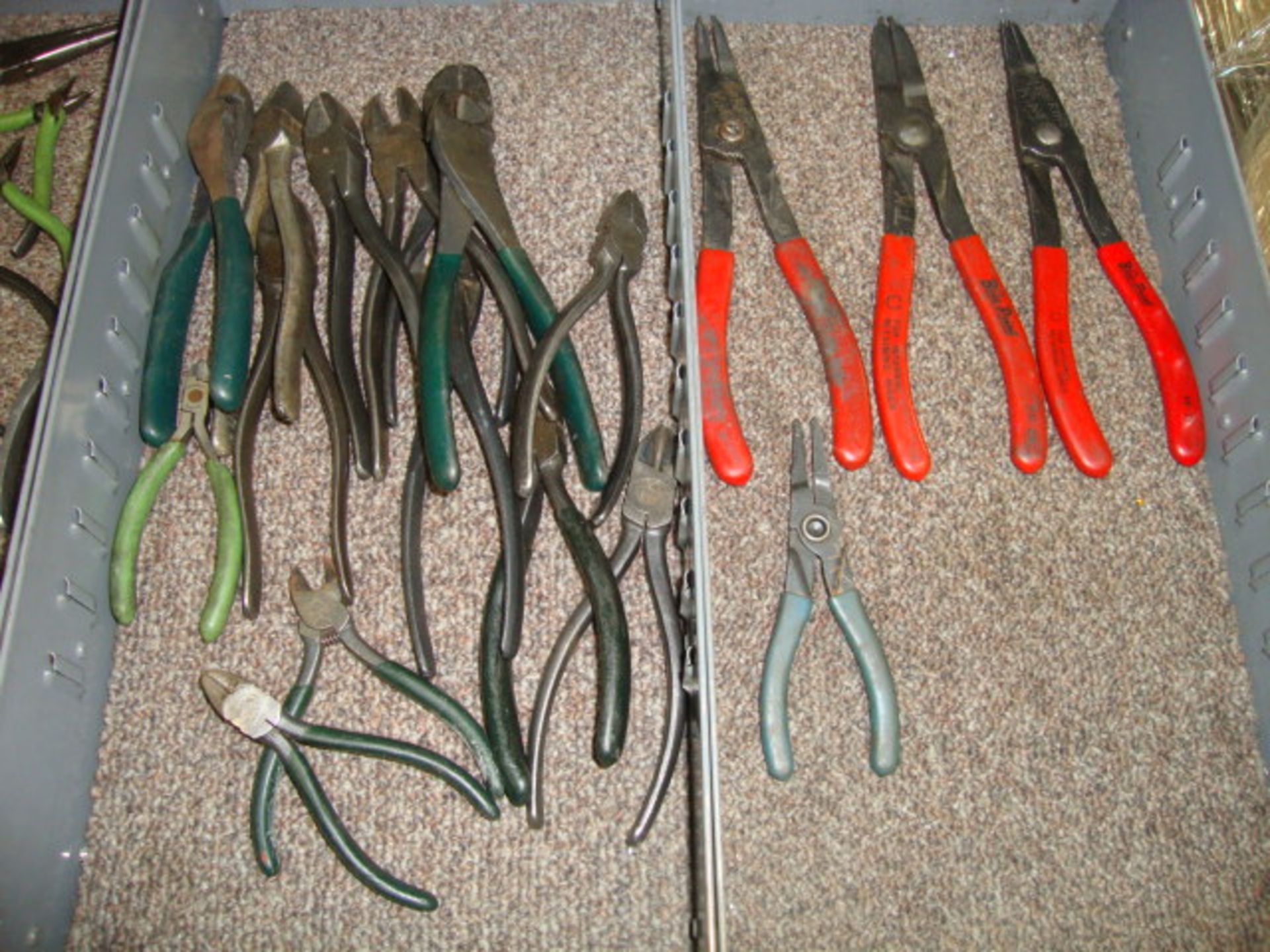Large Lot of Adjustable Pliers, Wire Cutters, Snap Ring Pliers, etc. NOTE-Tools Only- No Drawers - Image 3 of 3
