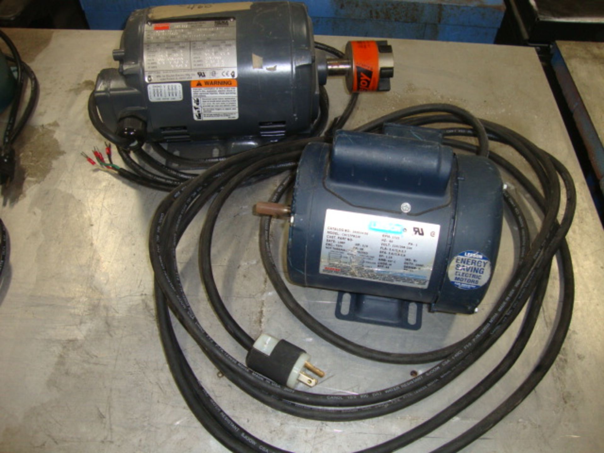 Pr of Motors, Leeson 1/4hp 102014.00 and Dayton 3hp wNKY6A