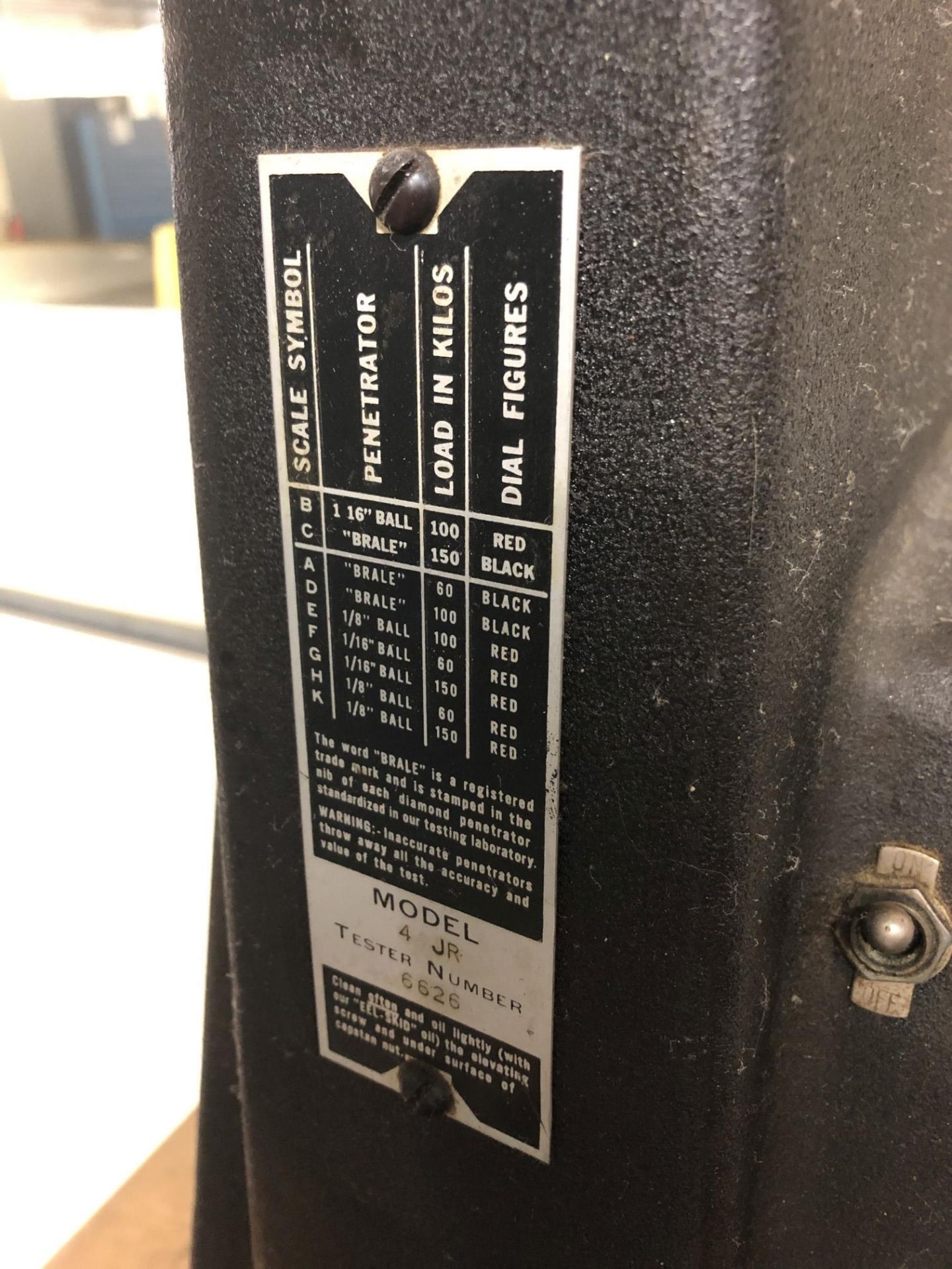 Rockwell Wilson Hardness Tester, Model 4JR - Image 5 of 5