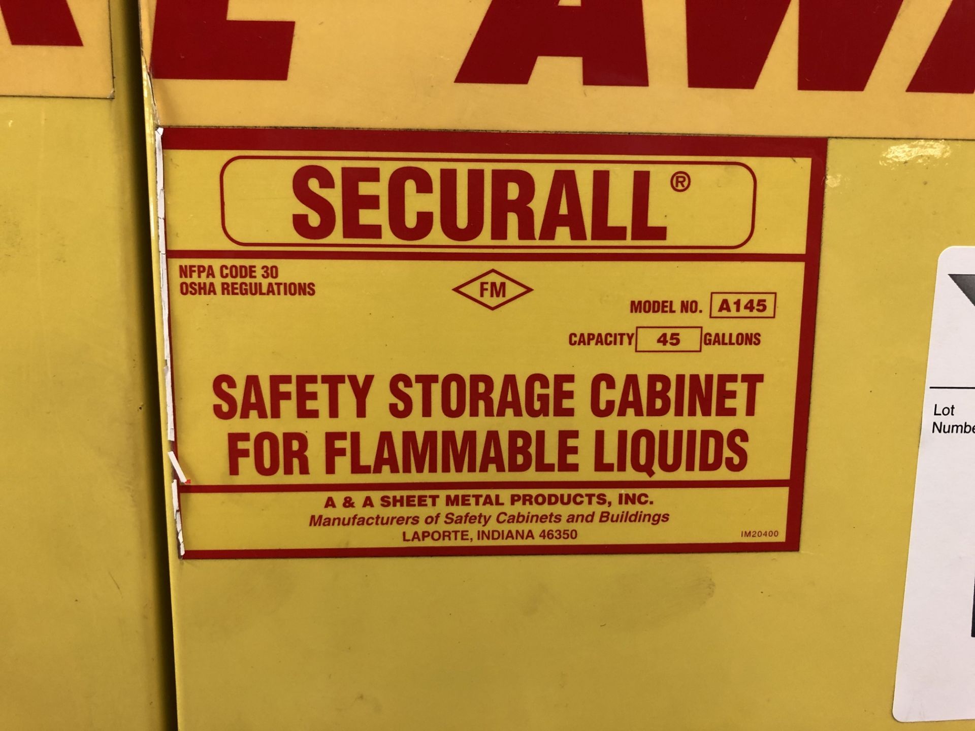 Securall Safety Storage Cabinet (43-1/4" W x 18-1/4" D x 66-1/2" H) - Image 4 of 4