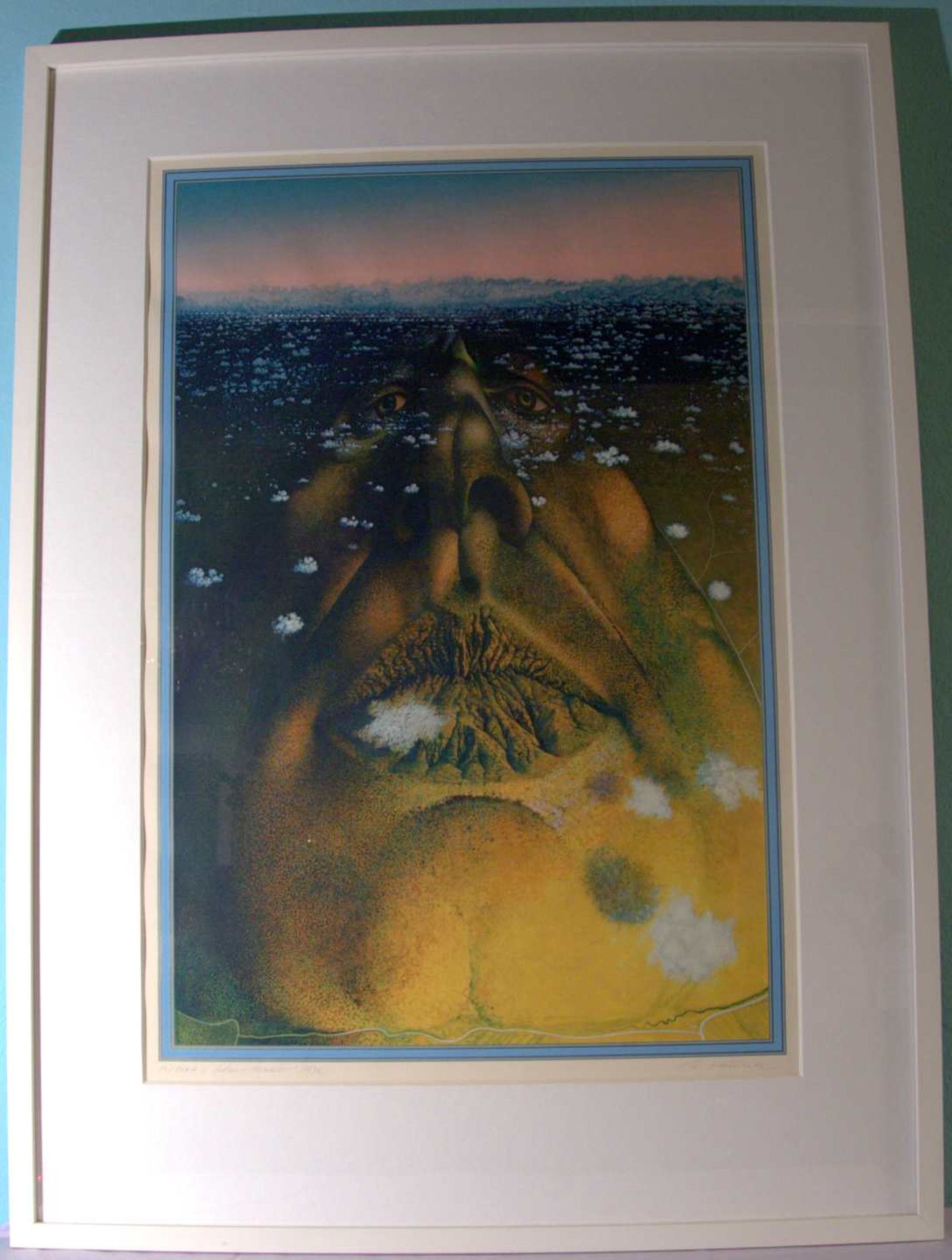 RUDOLPF HAUSNER (1914-1995), "Adam-Massiv"Original Seriegrafie hinter Glas, ca. 51 x 7