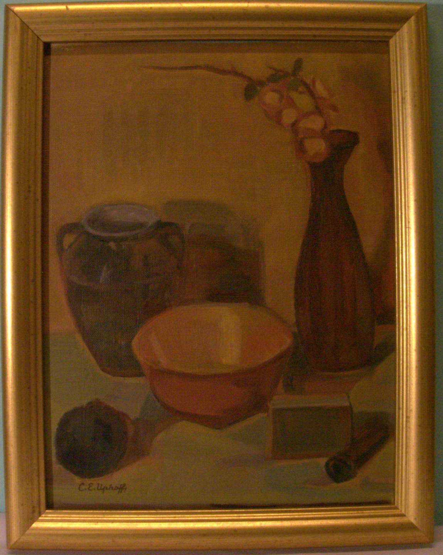 CARL EMIL UPHOFF (1885-1971), "Stilleben mit Töpfen", Öl/Leinwand/Platteu. li. sig.,