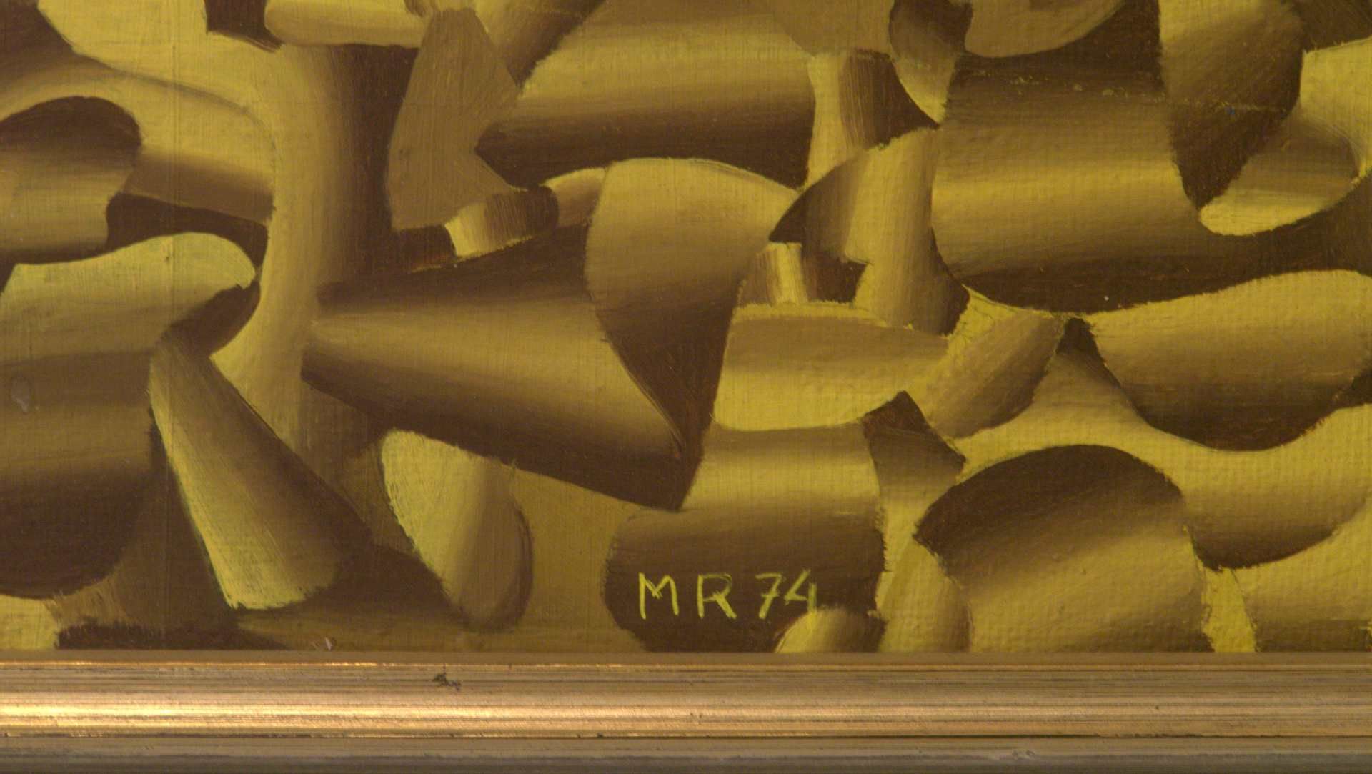 "Tulpe", Öl/l., monogr. M.R., dat. '74, ca. 32 x 43 cm - Bild 2 aus 2