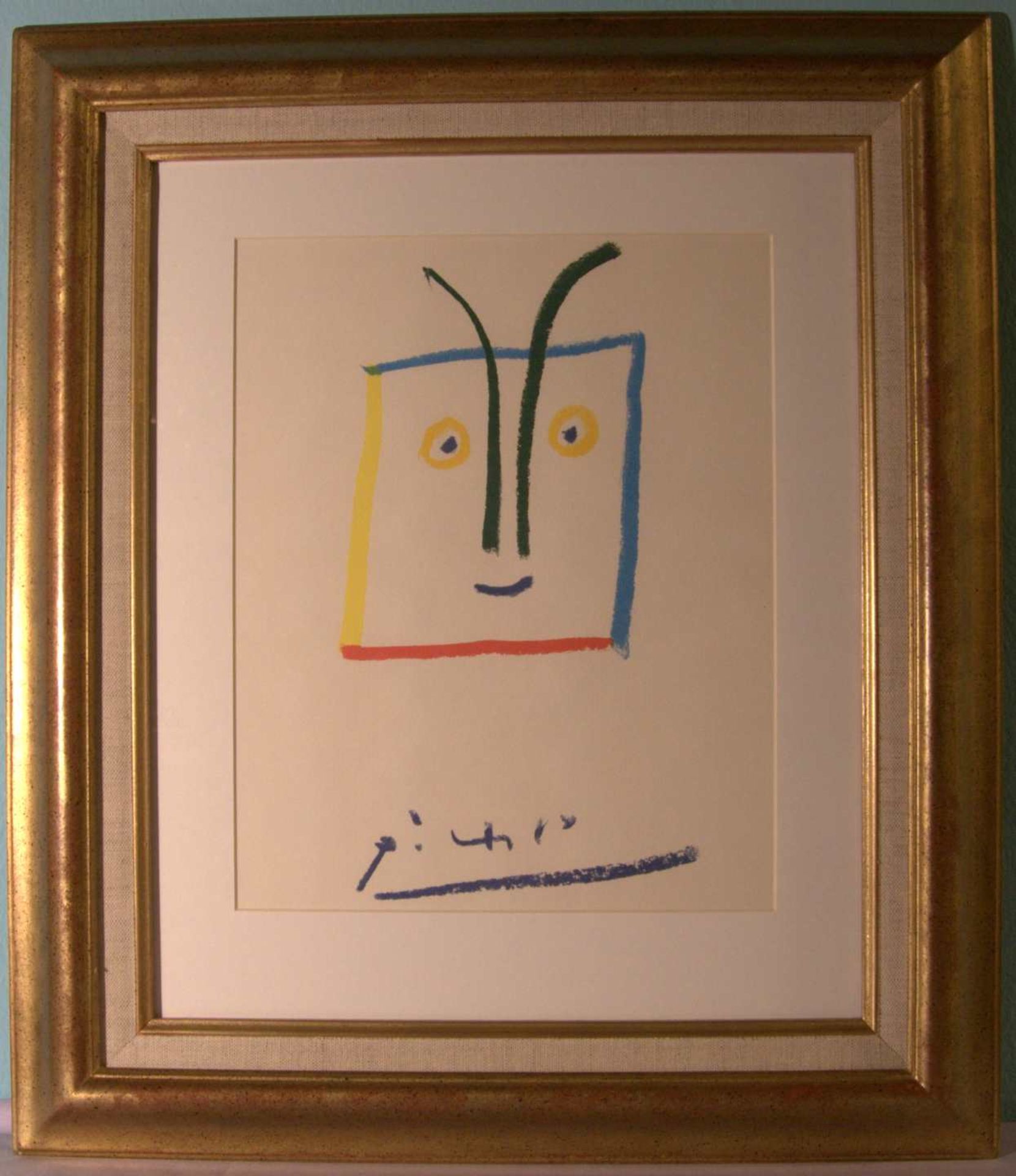 PABLO PICASSO (1881- 1973), "Face", Farboffsetlithographieunten im Druckträger sig.,