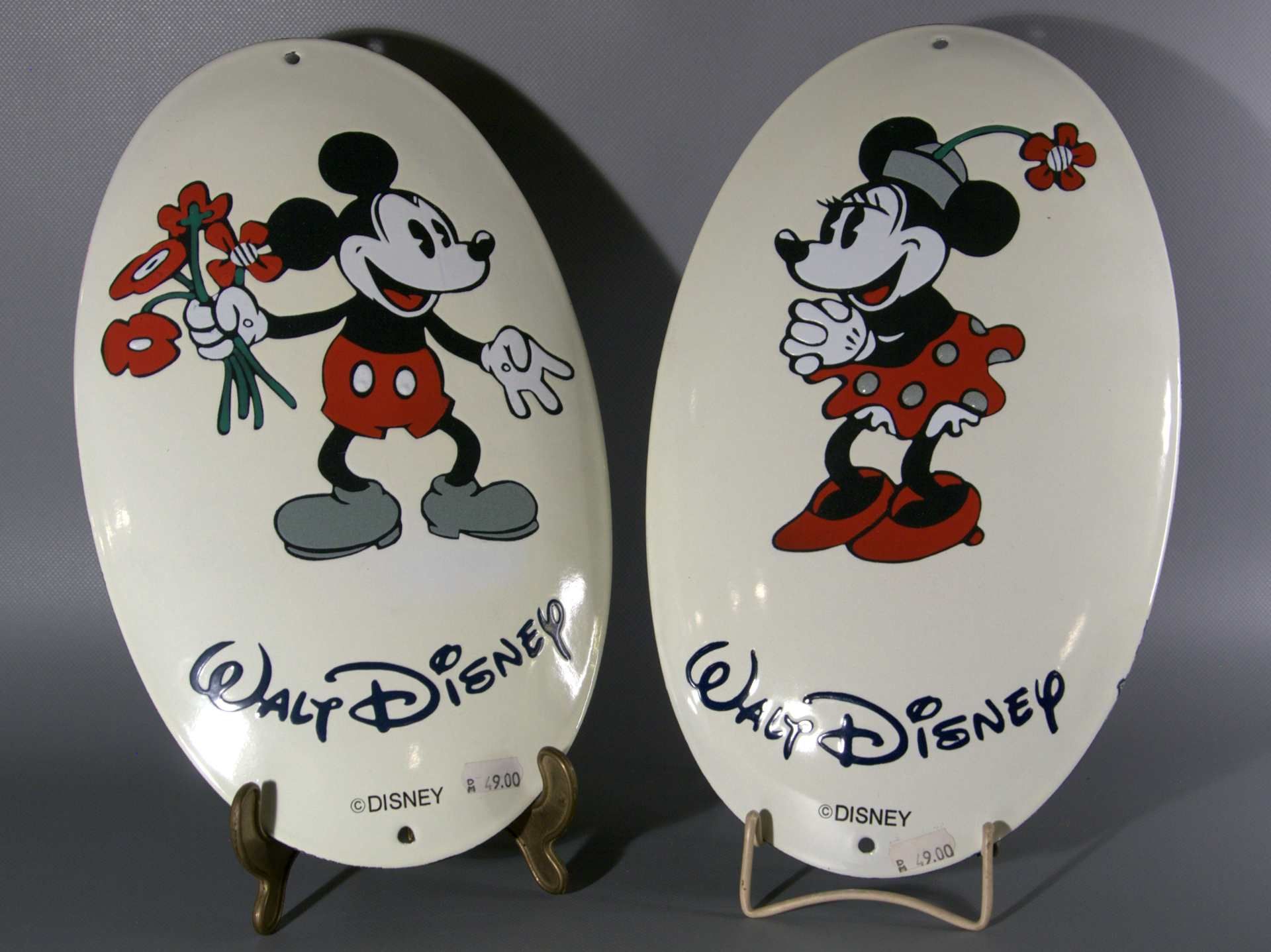 4 Walt-Disney Plaketten, Limited Edition, nummeriert2 x Mickey Mouse, Mini Mouse, 410/