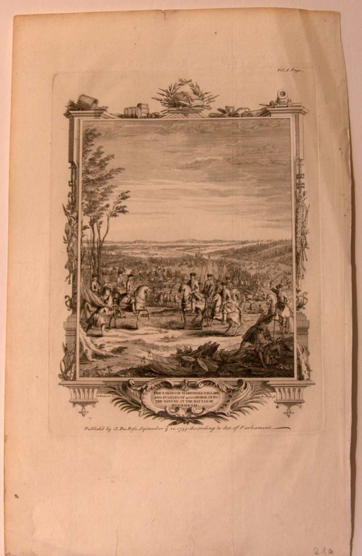 Kuperstich um 1735, Schlacht von Höchstädt 1704Blatt ca. 40 x 24 cm