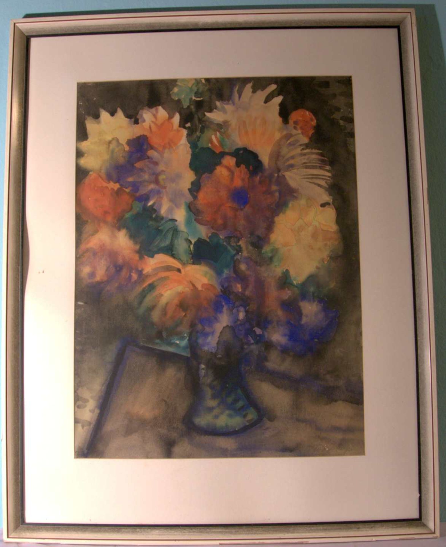 ERNST GEITLINGER (1895-1972), "Blumen", Aquarellu. re. sig., Glasrahmen, Blattgröße