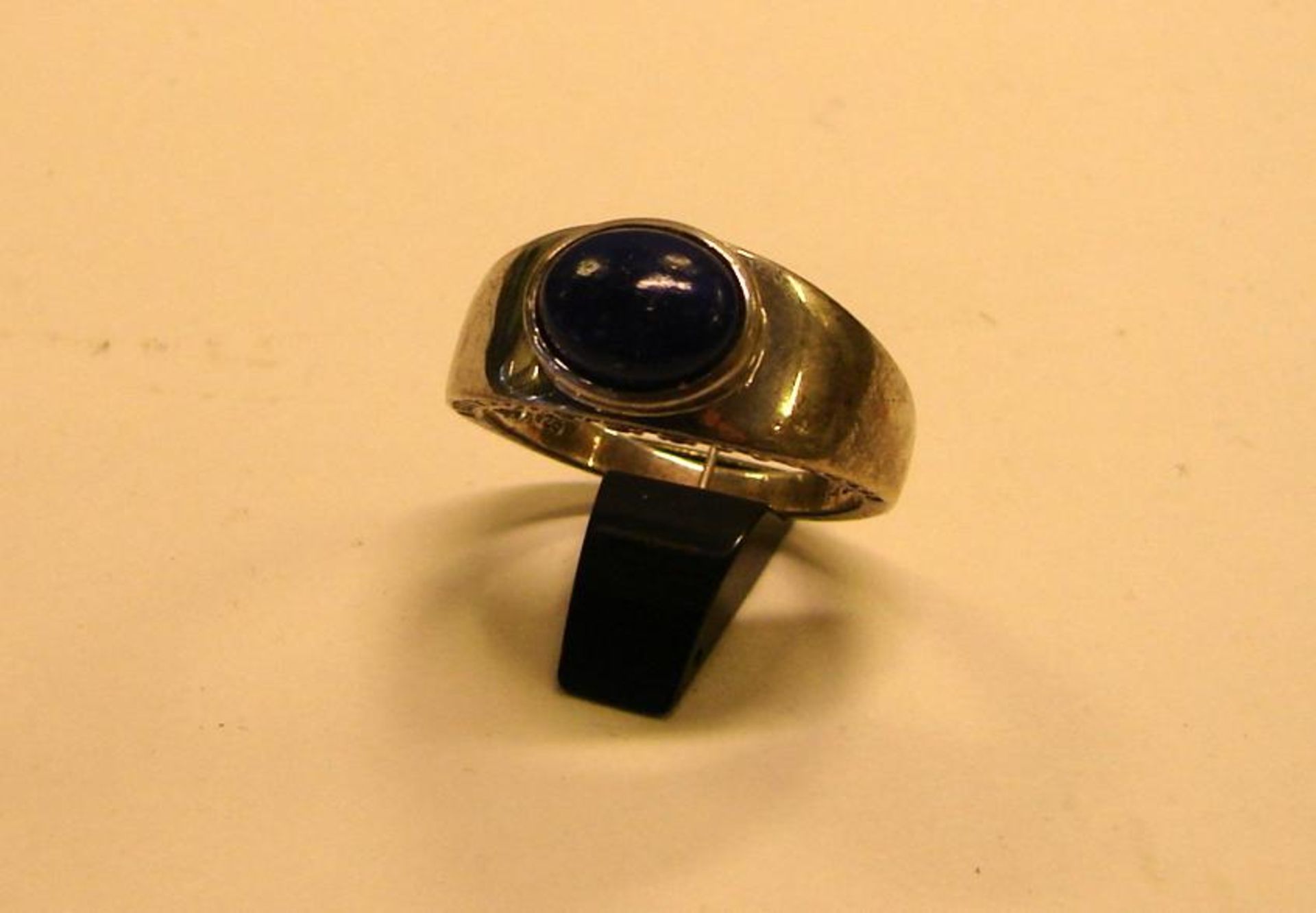 Herrenring, Silber mit Lapislazuli Stein