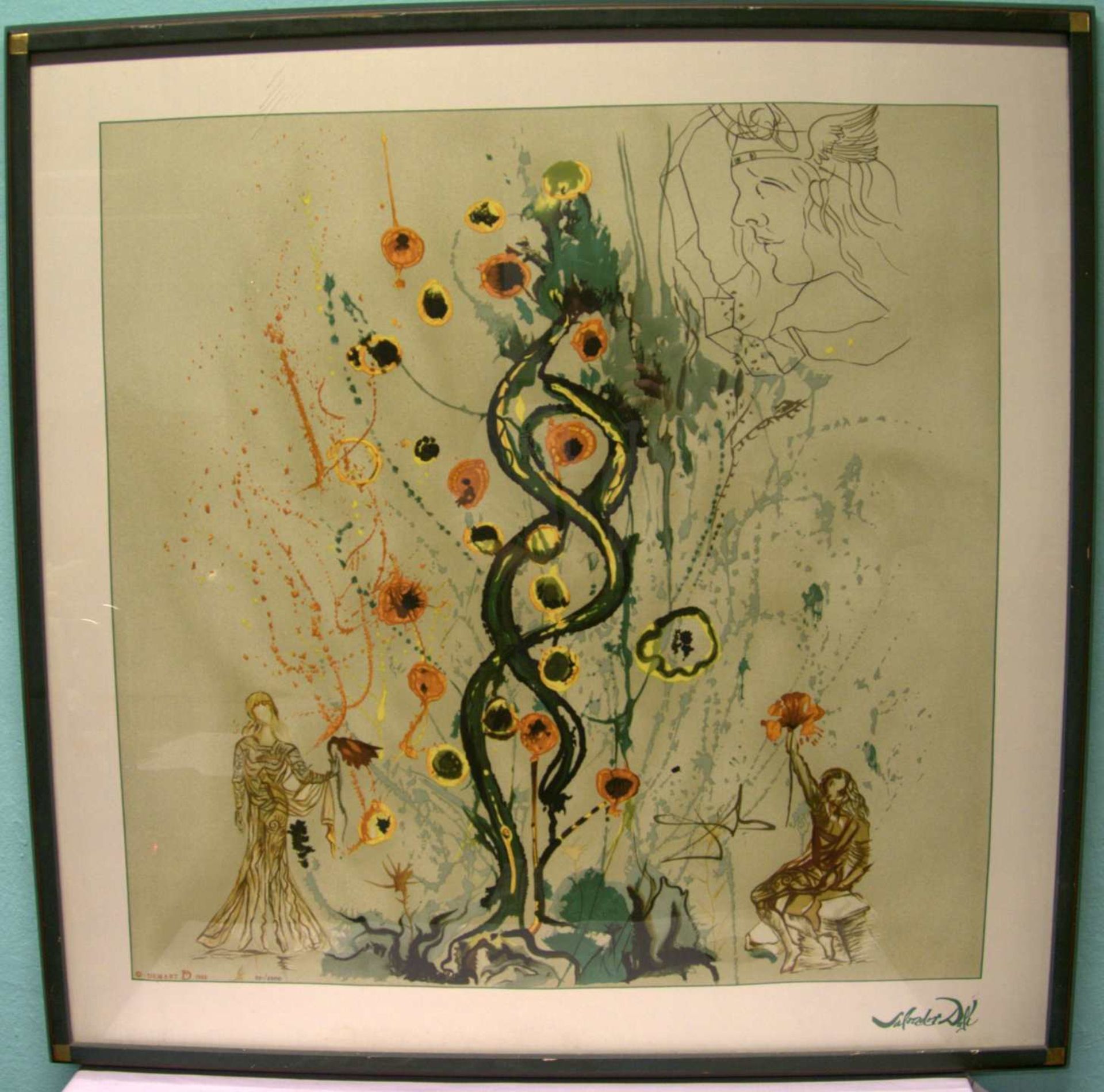 SALVATORE DALI (1904-189), Lithographie,931/200, Glasrahmen, ca. 75 x 76 cm (Kein Post