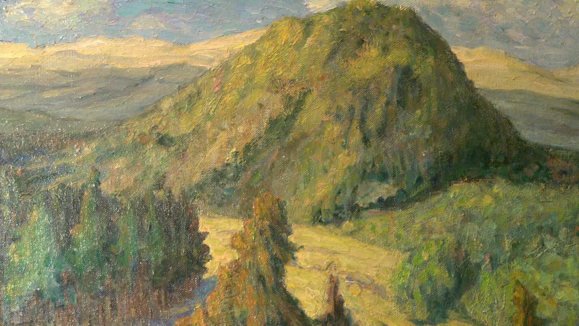 "Landschaft", Expressionist der 30er Jahre, Öl/L.u. re. unles. Monogrammiert, ca. 49 - Image 3 of 4