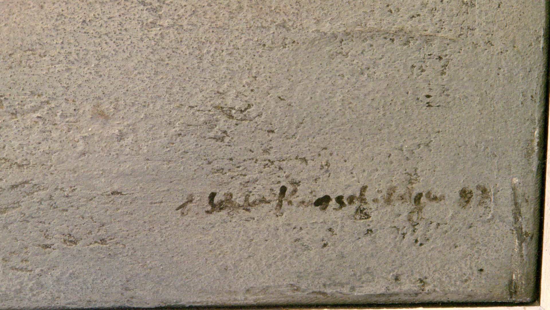 Mischtechnik auf Leinwand, u. re. unles. sig., dat. '87ca. 60 x 55 cm - Bild 2 aus 2
