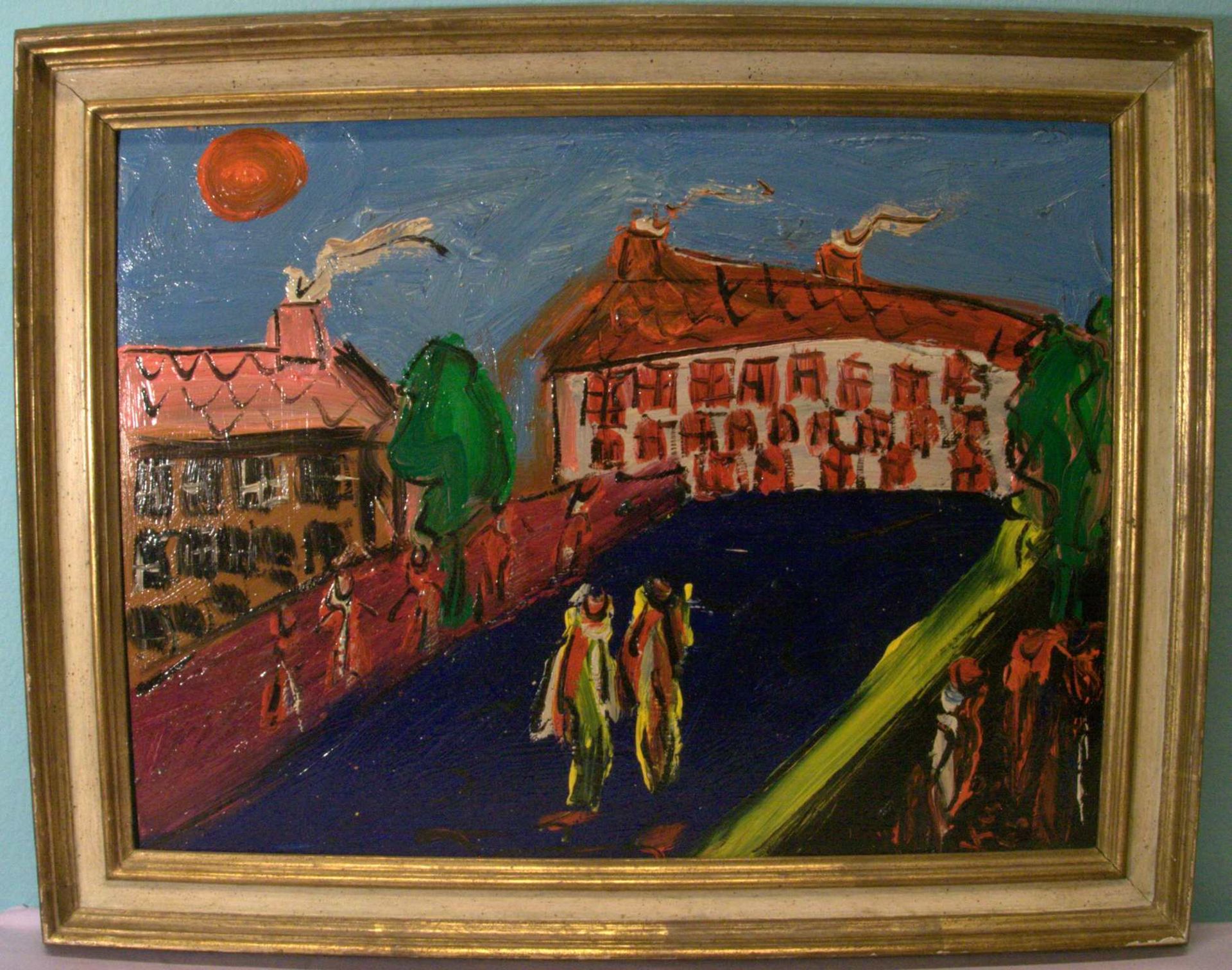 PETER ROBERT KEIL (1942, Züllichau), "Wiener Vorstadt", Öl/Hartfaseru. re. sig., Rü