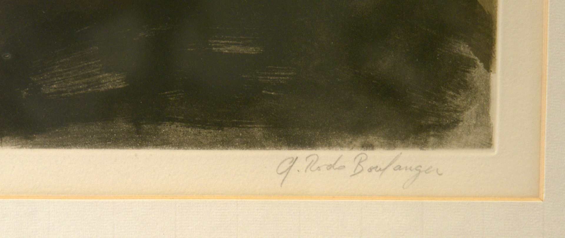 RODO BOULANGER, (geb. 1935 La Paz/Bolivien), "Vogel über den Hügeln"Fardradierung, E - Image 2 of 2