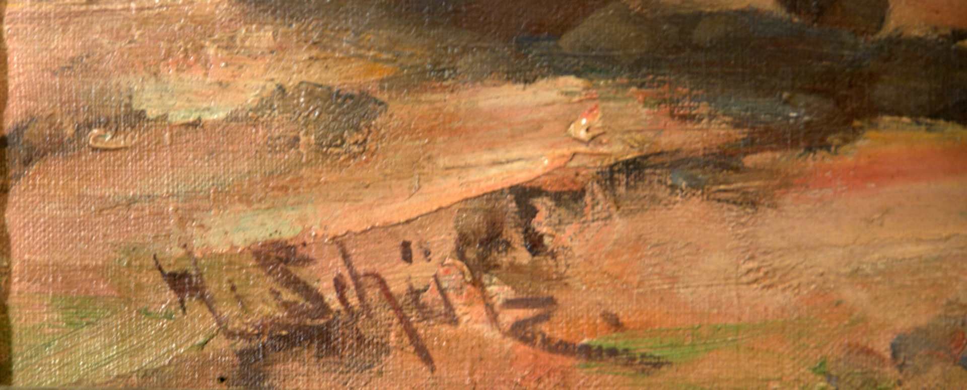 "Waldbauer mit Pferde", Öl/L, u.li.sig. W. SCHÜTZ?Ca. 57 x 84 cm - Bild 2 aus 2