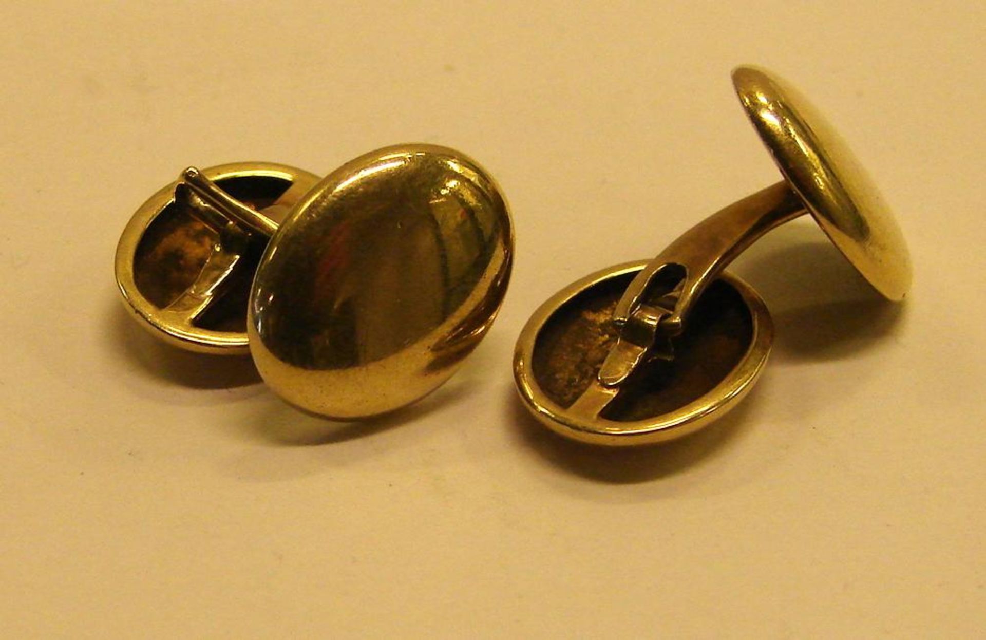 Manschettenknöpfe, 585er Gold, ca. 8 gr., schlicht, Gebrauchsspuren