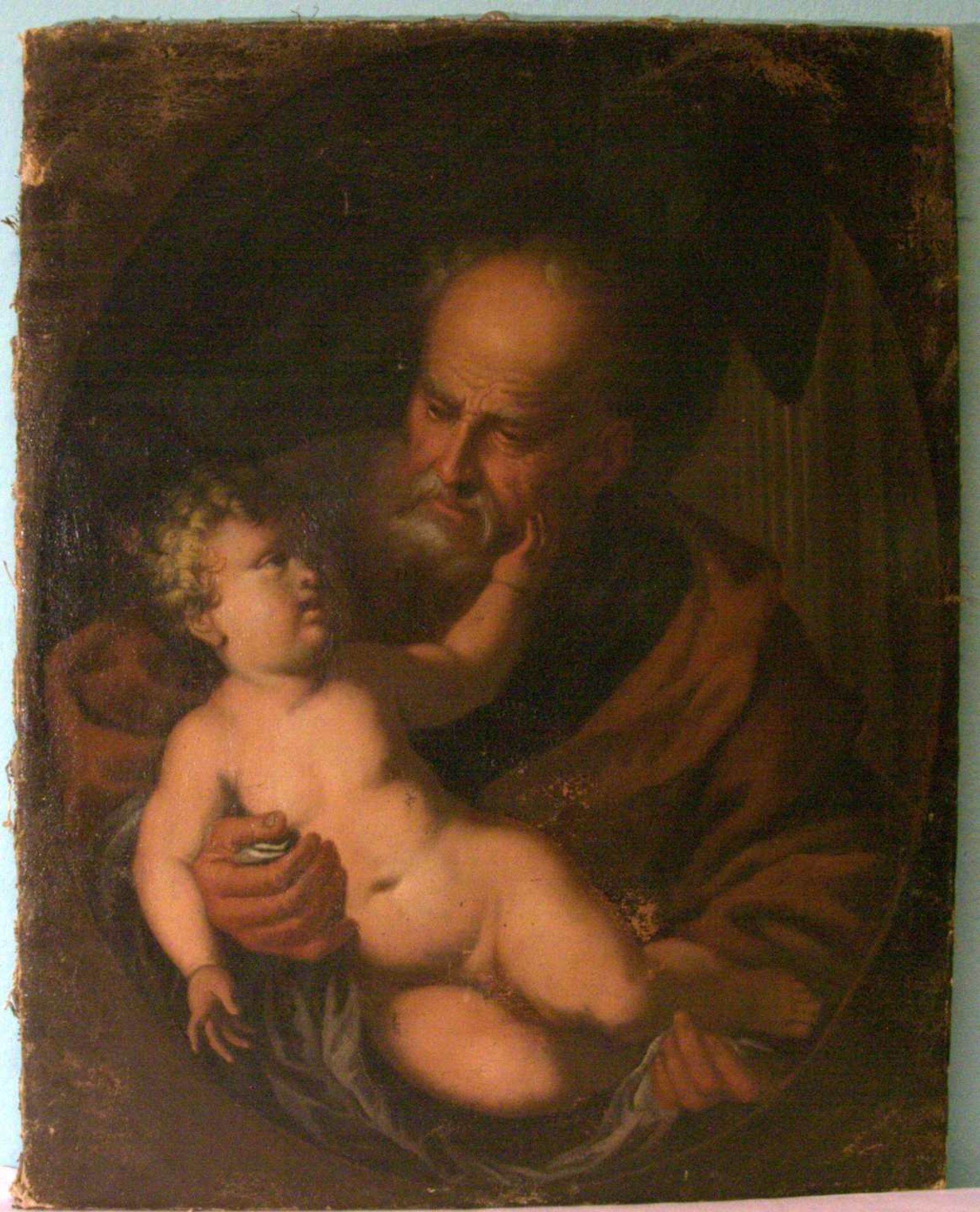 "Simeon mit Jesuskind", Öl/L., Flämisch /Antwerpen, Mitte 17. Jhd.Ohne Signatur, Fig