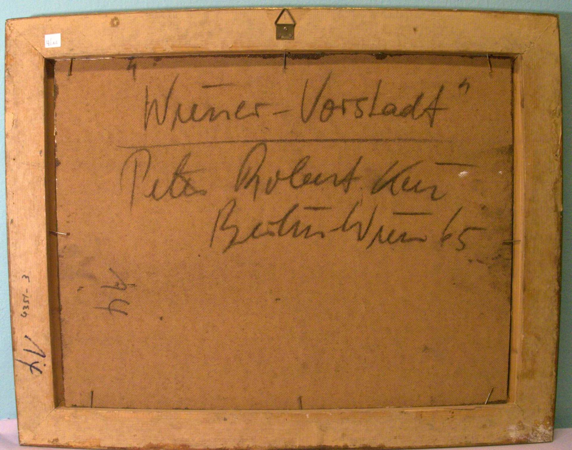 PETER ROBERT KEIL (1942, Züllichau), "Wiener Vorstadt", Öl/Hartfaseru. re. sig., Rü - Bild 3 aus 3