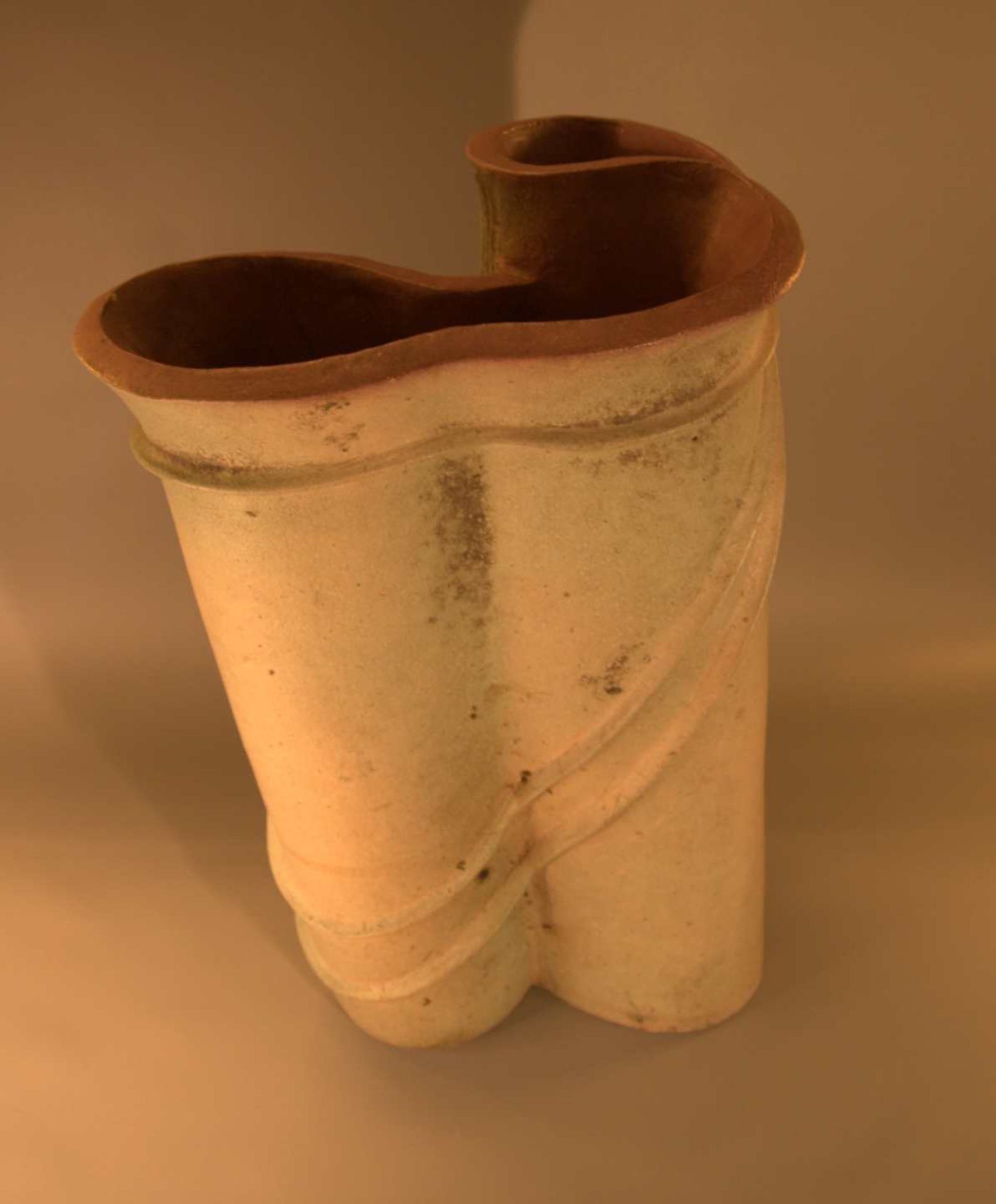 Vase, Keramik, Frechen, gewellte Form, H. 56 cm
