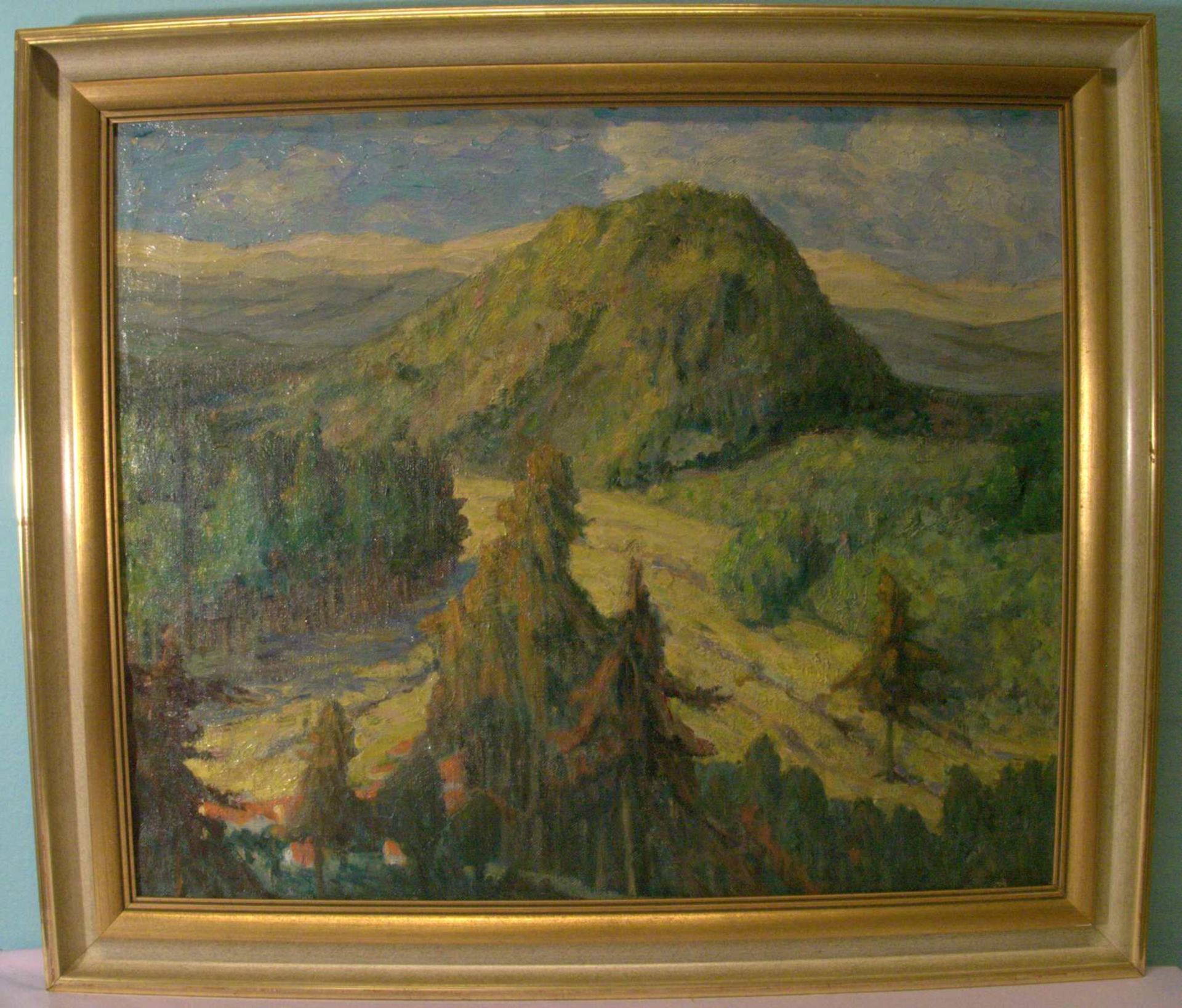 "Landschaft", Expressionist der 30er Jahre, Öl/L.u. re. unles. Monogrammiert, ca. 49