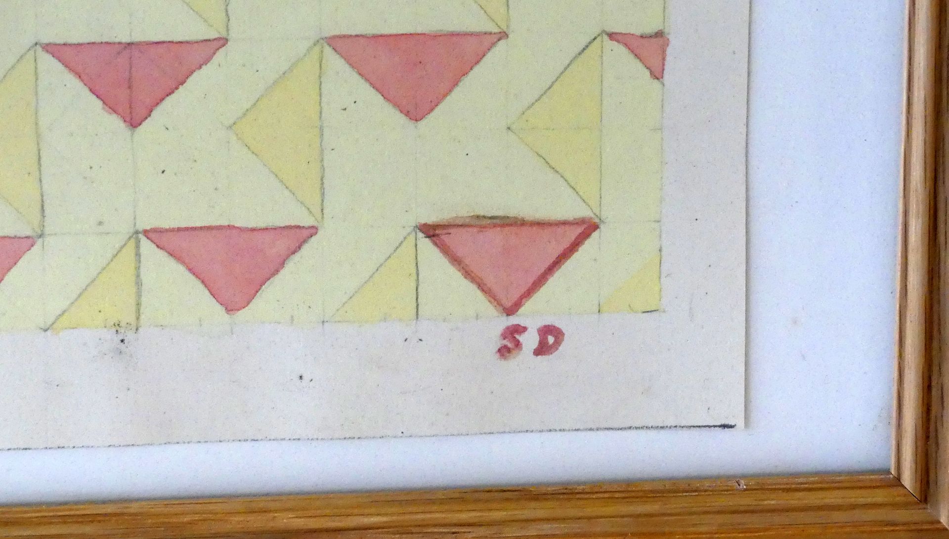 "Dreiecke", Aquarell, u.re.monogr. SD, ca. 21 x 24,5 cm - Image 2 of 2
