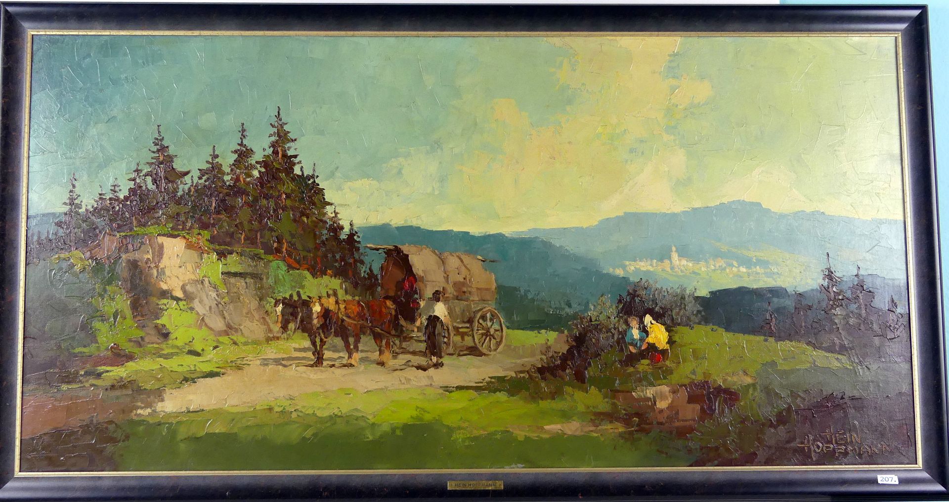 HEIN HOPPMANN (1901-1982), "Landschaft mit Pferdefuhrwerk",