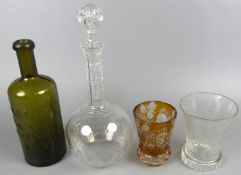 4 Teile Glas; Vasen, Karaffe, Flasche, etc.