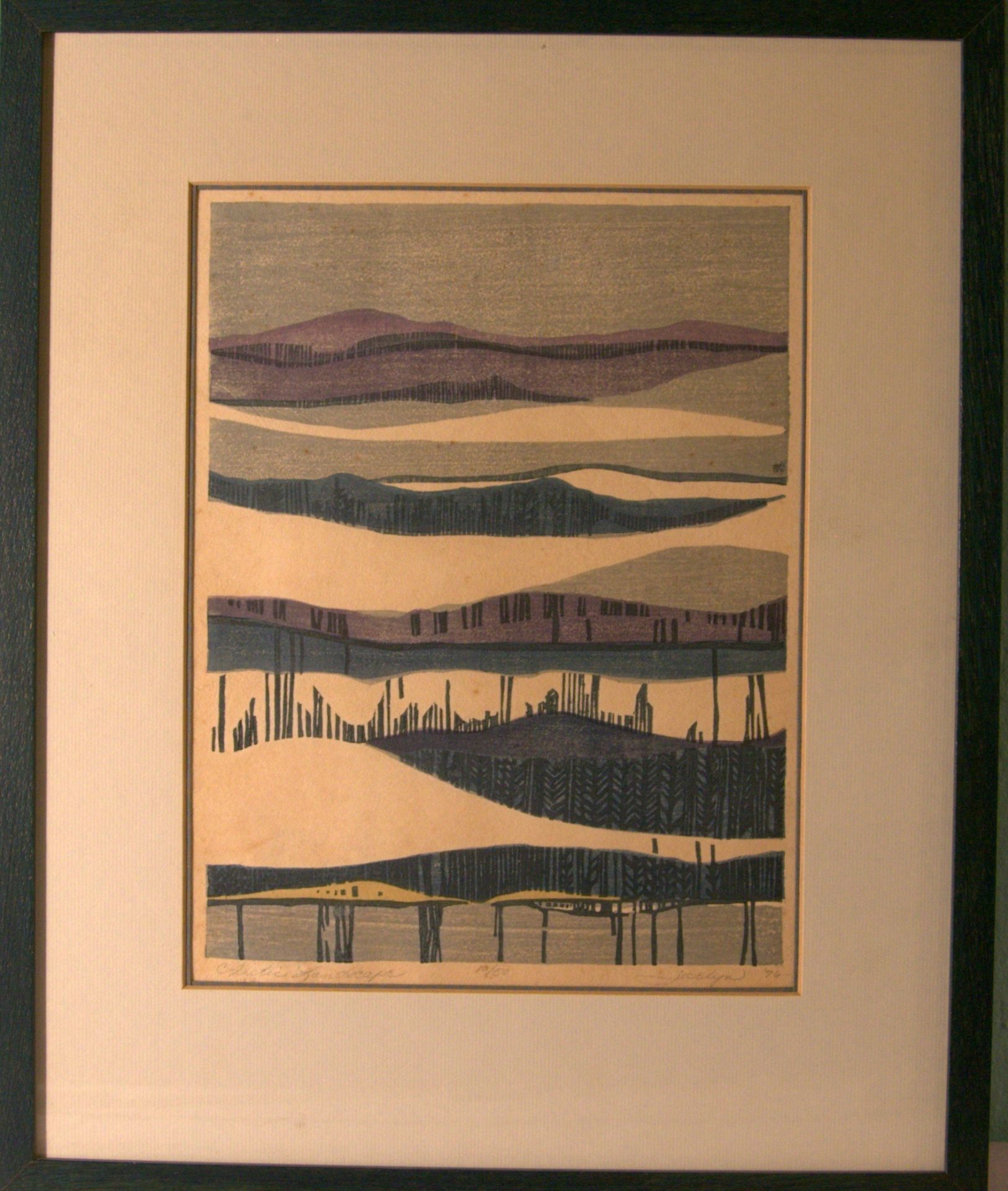"Landschaft", Papier, 10/50, u.re.unles.sig., dat.'76, ca. 28 x 21 cm