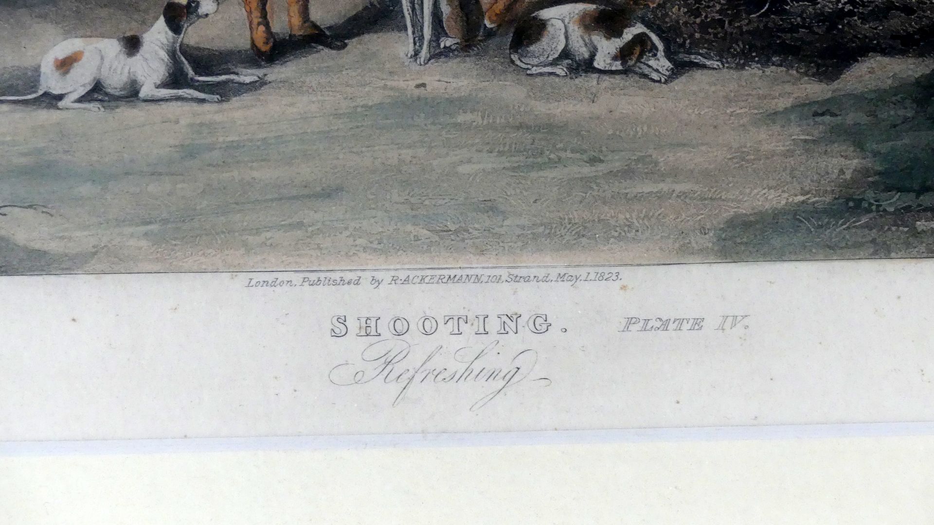 Farbstich (Aquatinta), "Shooting", England, painted by - Bild 2 aus 2