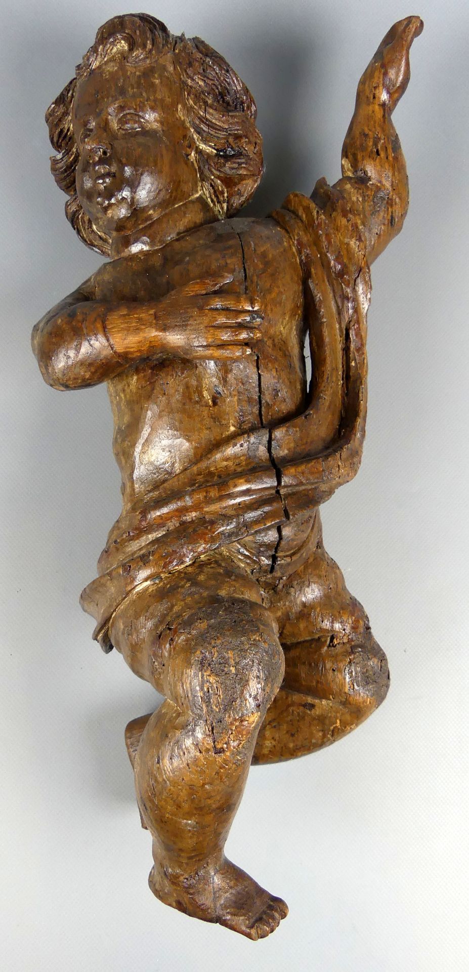 Putte, 19.Jhd., Eichenholz, Länge ca. 48 cm