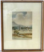 "Ortschaft", Aquarell, u.li.unles.sig., dat. 1954, ca. 16 x 11 cm