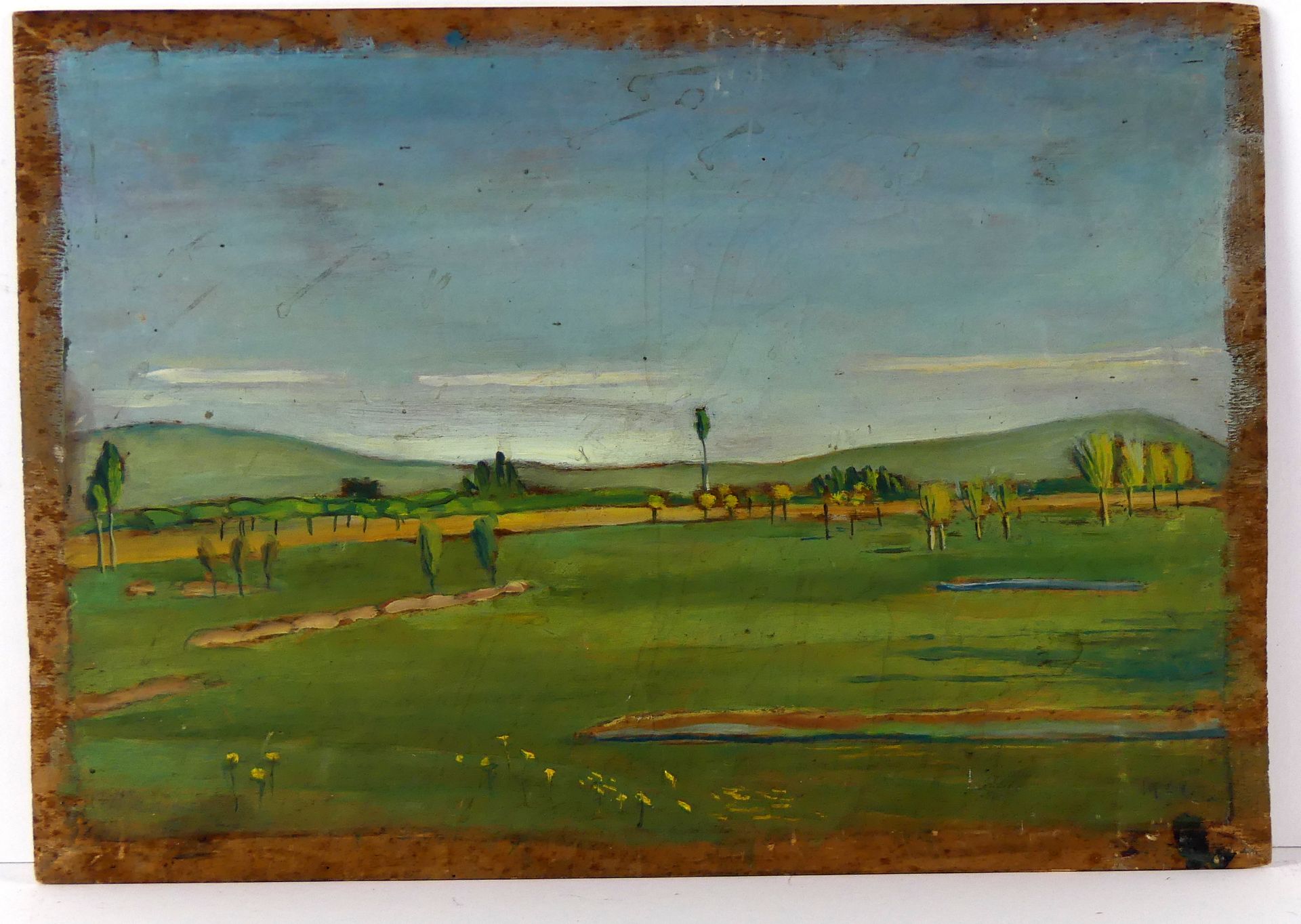 "Landschaft", Öl/Holz, u.li.unles.sig., dat. 1924,