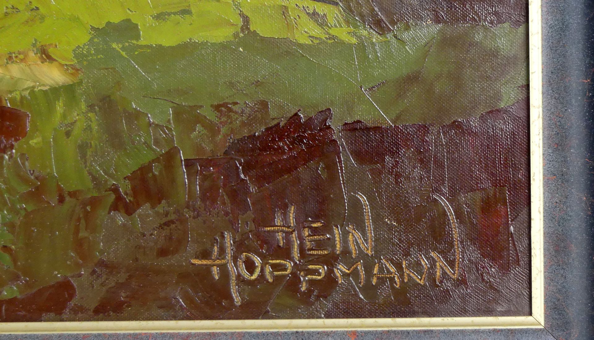 HEIN HOPPMANN (1901-1982), "Landschaft mit Pferdefuhrwerk", - Bild 2 aus 3