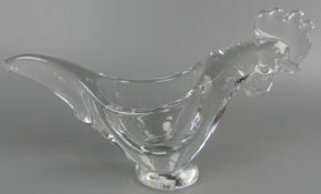Glas, "Hahn", Murano, farblos ca. H. 18 x B. 9 x L. 28 cm,