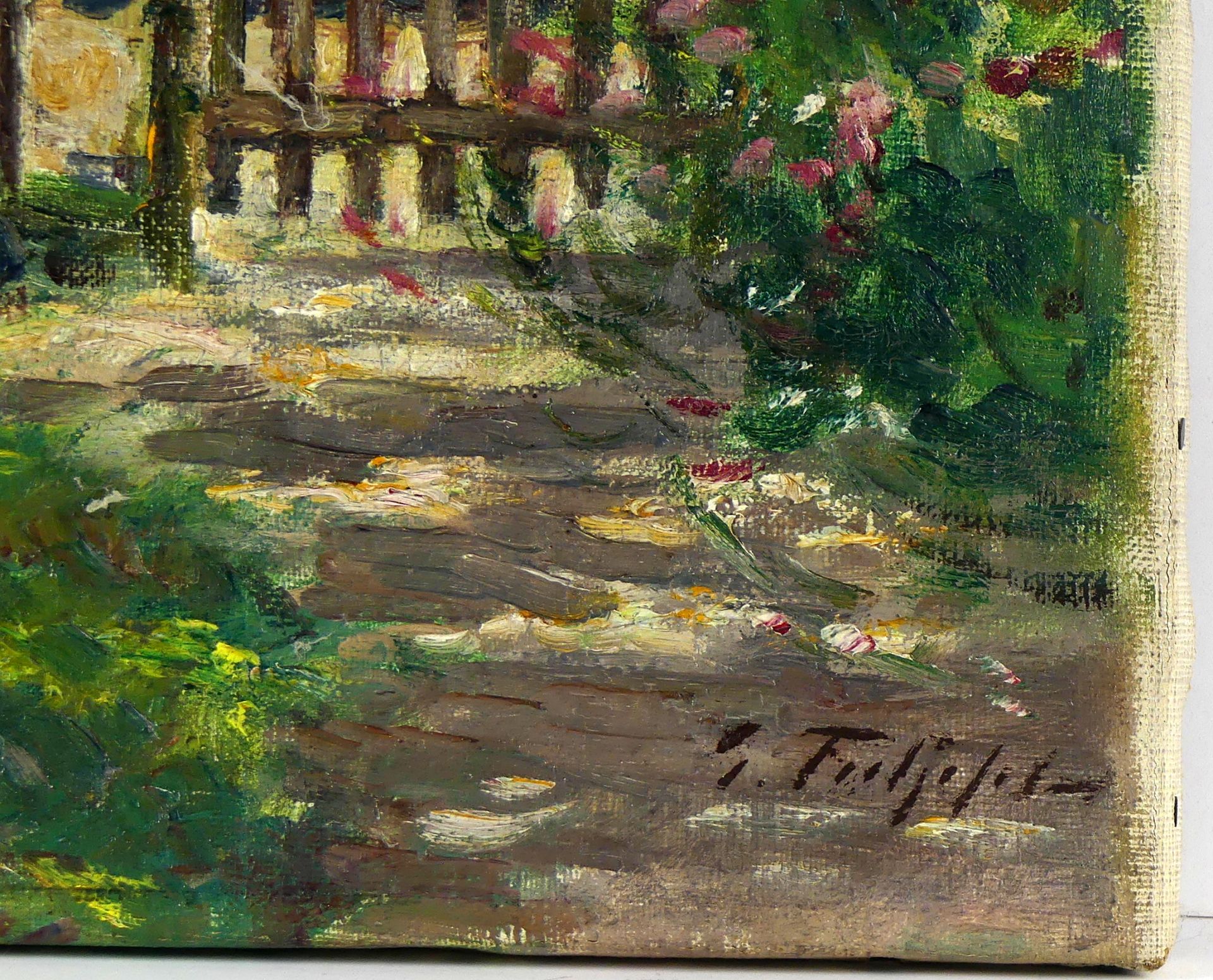 "Landhaus", Öl/L, u.re.unles.sig., ca. 44,5 x 56 cm - Bild 2 aus 2