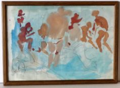 "Abstrakt", Aquarell, u.re.unles.sig., ca. 20 x 29 cm