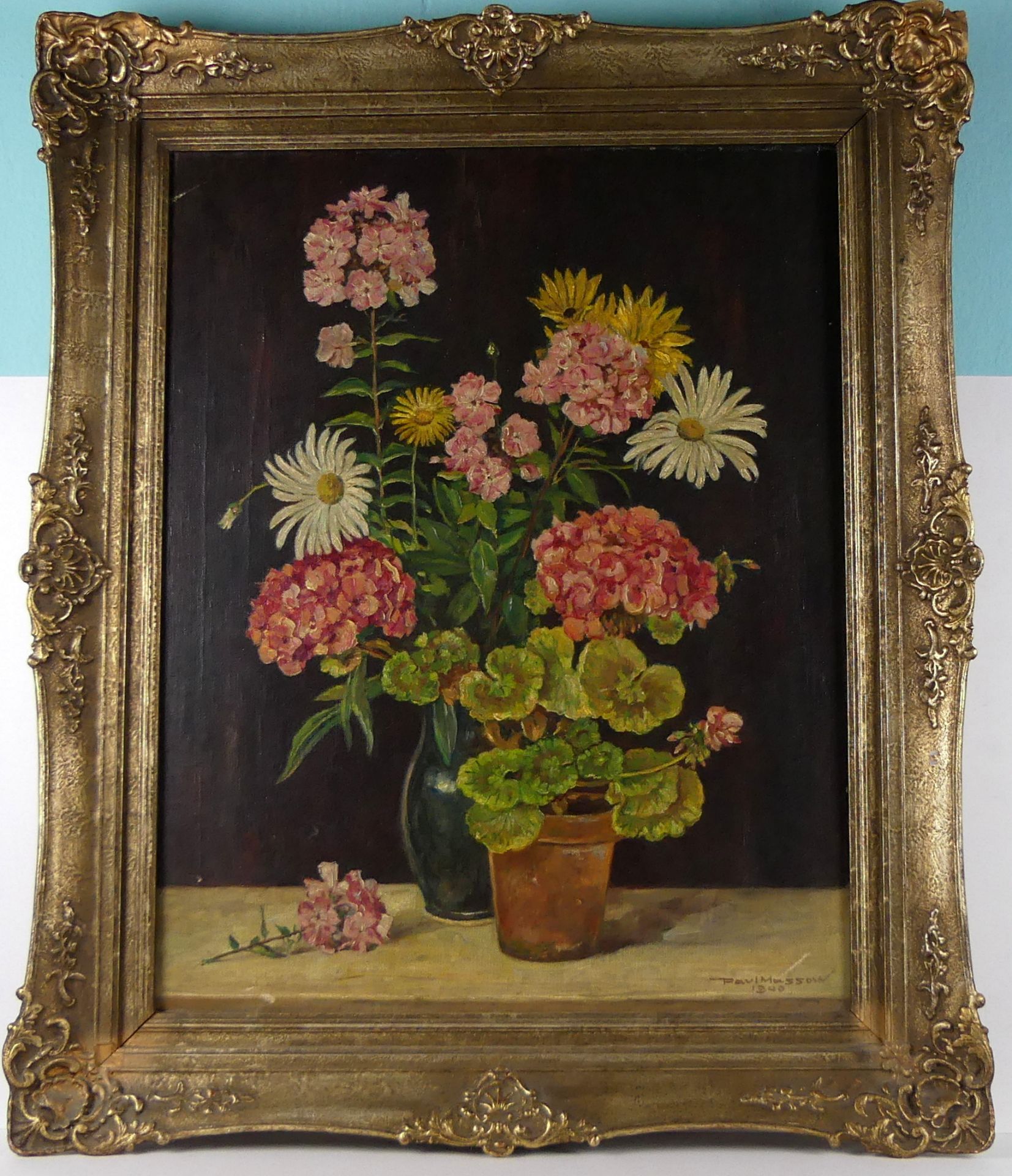 "Blumenbild", Öl/L., sig. PAUL MASSOW, dat. 1940, ca. 56 x 70 cm