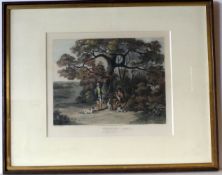 Farbstich (Aquatinta), "Shooting", England, painted by