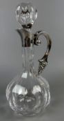 Weinkaraffe, Glas/Sterling Silber (Laffe & Hebe), mit Stöpsel, H. 29 cm