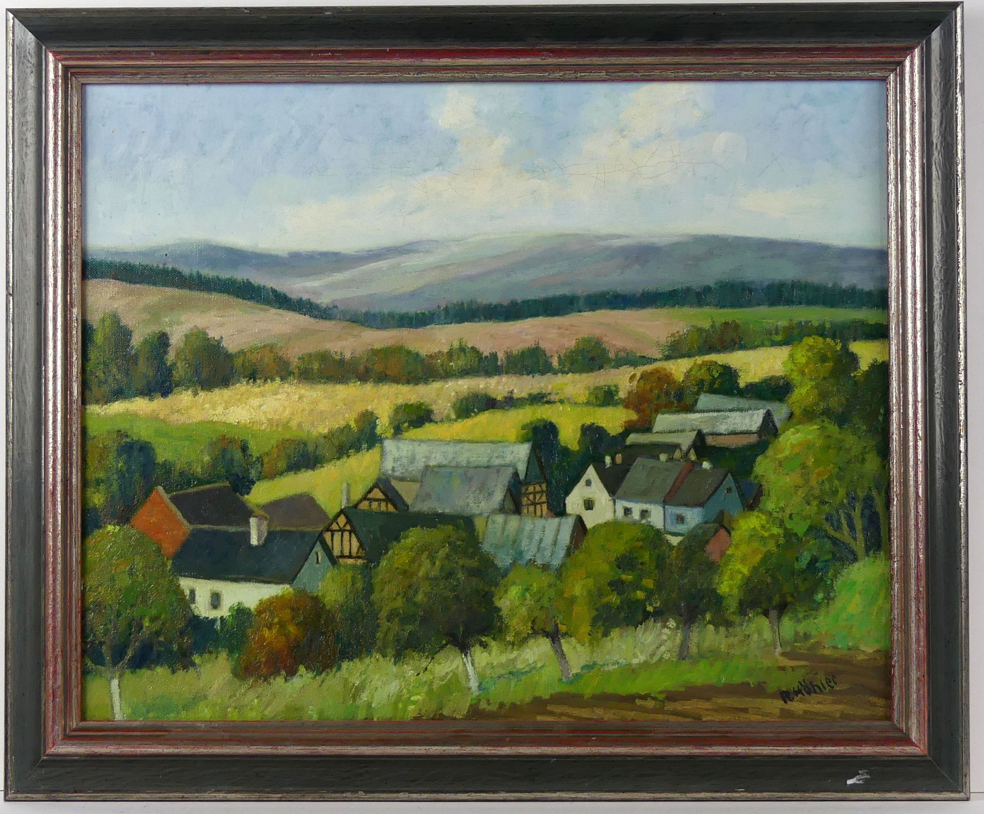 R. Höhler, "Taunuslandschaft mit Dorf, Roth", Öl/L., u. re.sig., ca. 38 x 48 cm