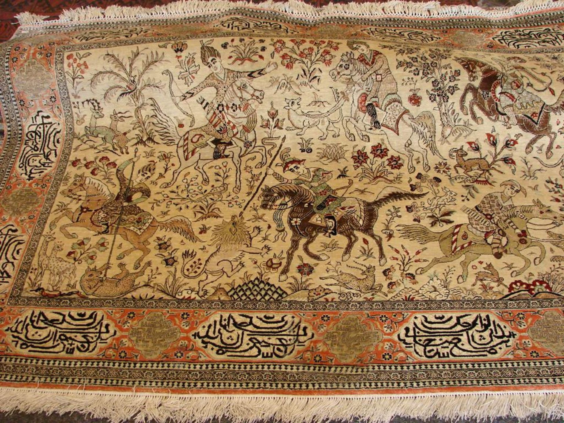 Teppich, Seide, ca. 209 x 140 cm