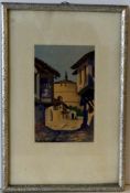 "Südländische Straße", Aquarell, u.li.unles.sig., ca. 16 x 10 cm