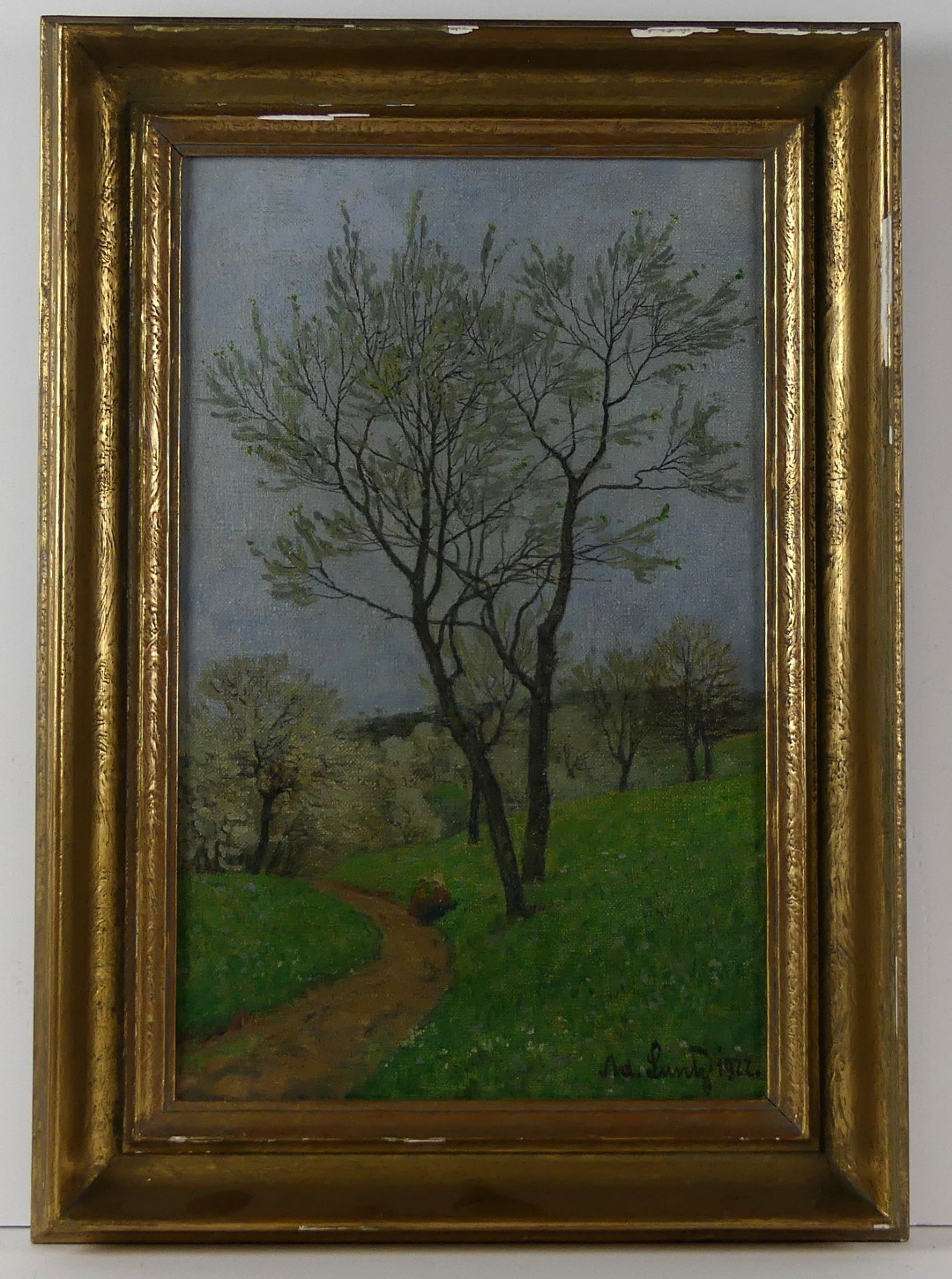 ADOLF LUNTZ (1875 Wien - 1934 Karlsruhe), "Pflaumenblüte", Öl/L,