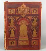 Buch, "Leben der Heiligen", 1881, P. Otto Bitschnau, Goldeinfassung,