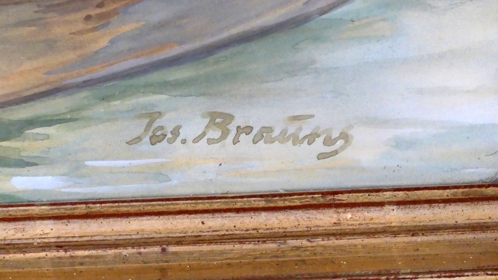 JOSEF BRAUNS (Maler des 20. Jhdt.), "Köln-Rheinansicht", Aquarell, - Bild 2 aus 3