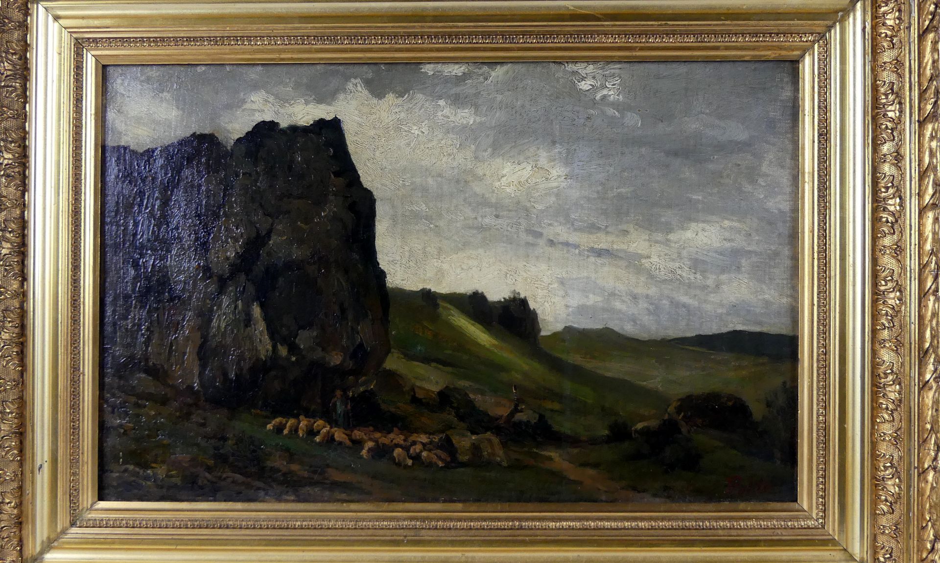 HERMANN POHLE d. Ä. (1863-1914 Düsseldorf), "Landschaft mit Schafen", - Bild 2 aus 2