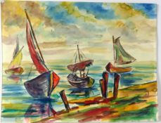 EDELNOT (1895 - 1984), "Ischia im Golf von Neapel", Aquarell,