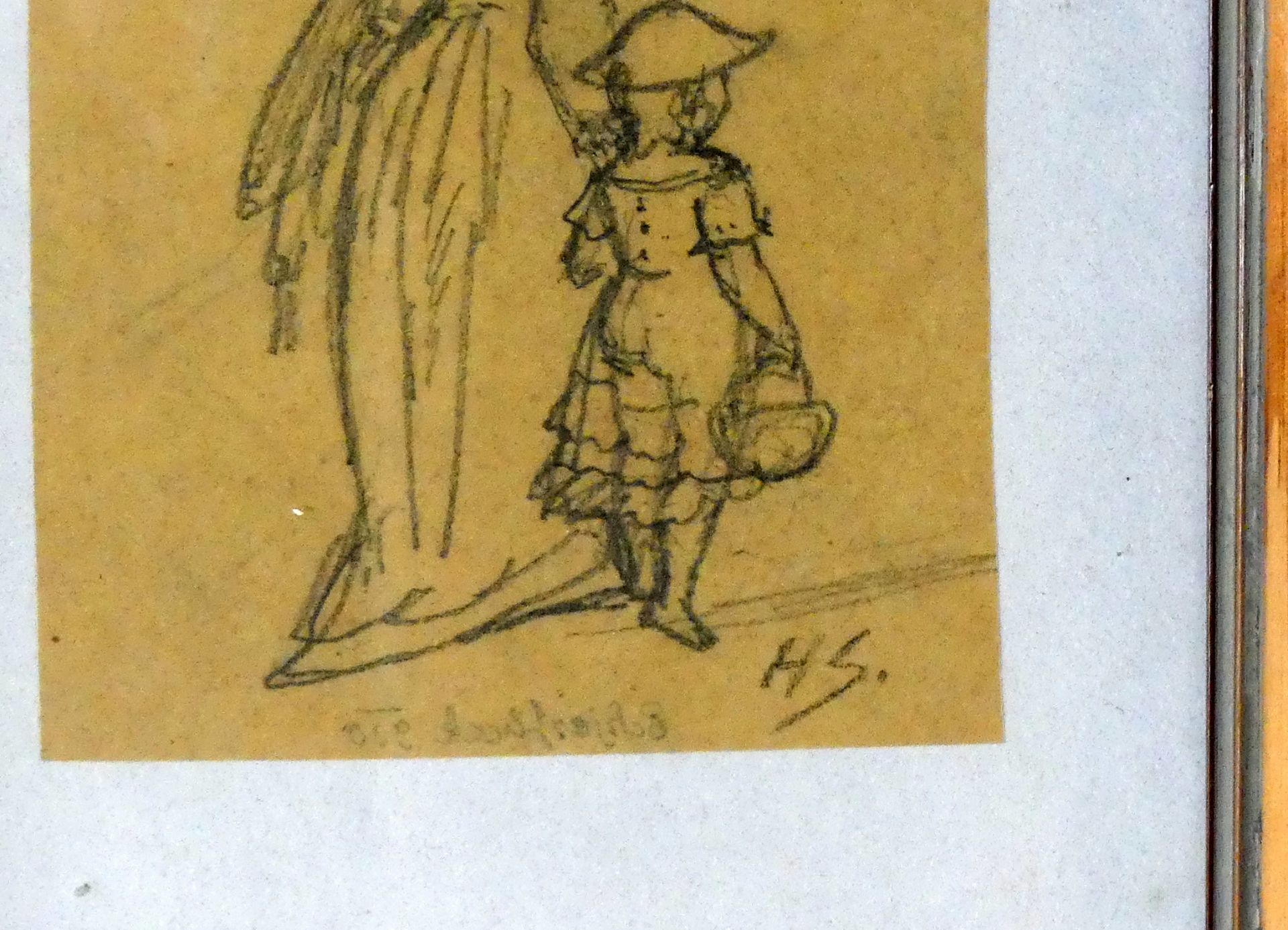 "Mutter mit Kind", Bleistiftzeichnung, u.re.monogr. HS, ca. 12 x 17 cm - Image 2 of 2